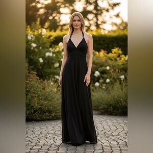 COOGI Black Halter Maxi Dress